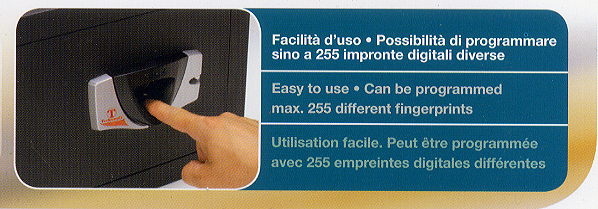 cassaforte a mobile con apertura ad impronta digitale